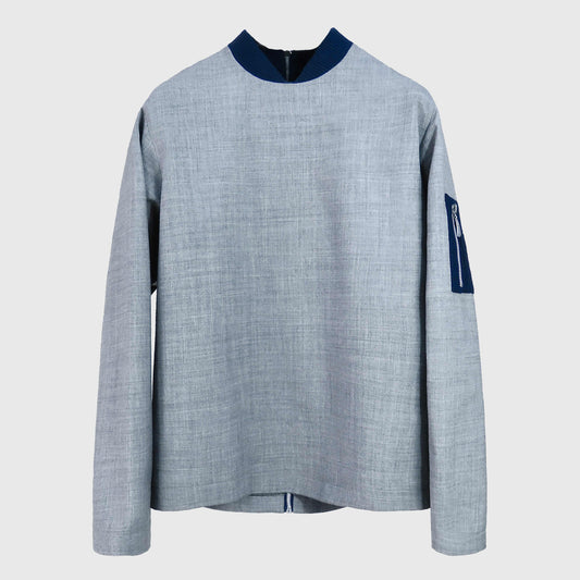 Bomber Pullover Gris Claro
