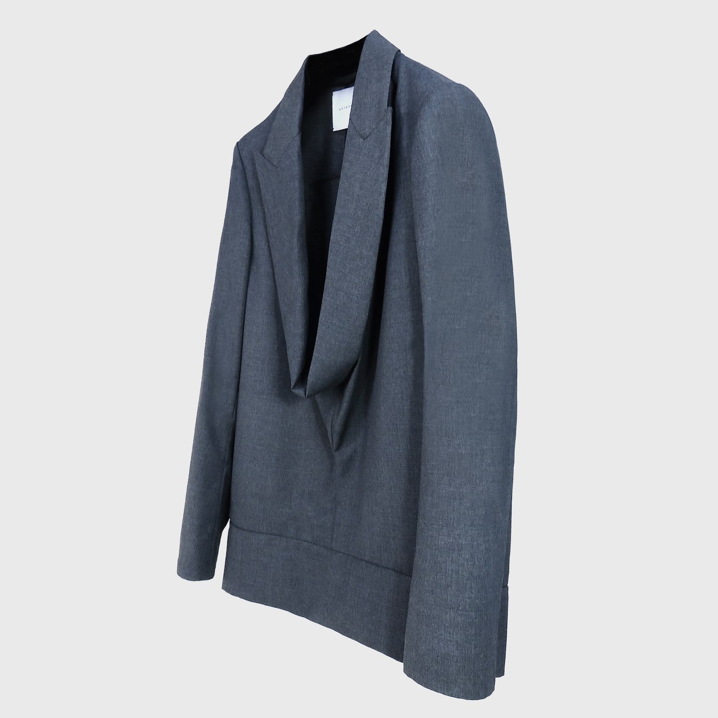 Pullover con Solapa Drapeada Gris Oscuro