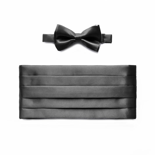 Bow Tie & Cummerbund Set / Dark Grey