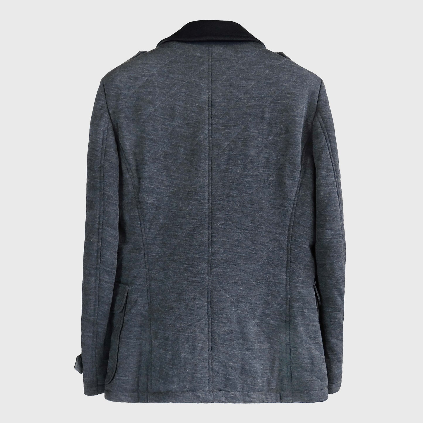 Peacoat Gris de Lana Jersey Acolchada