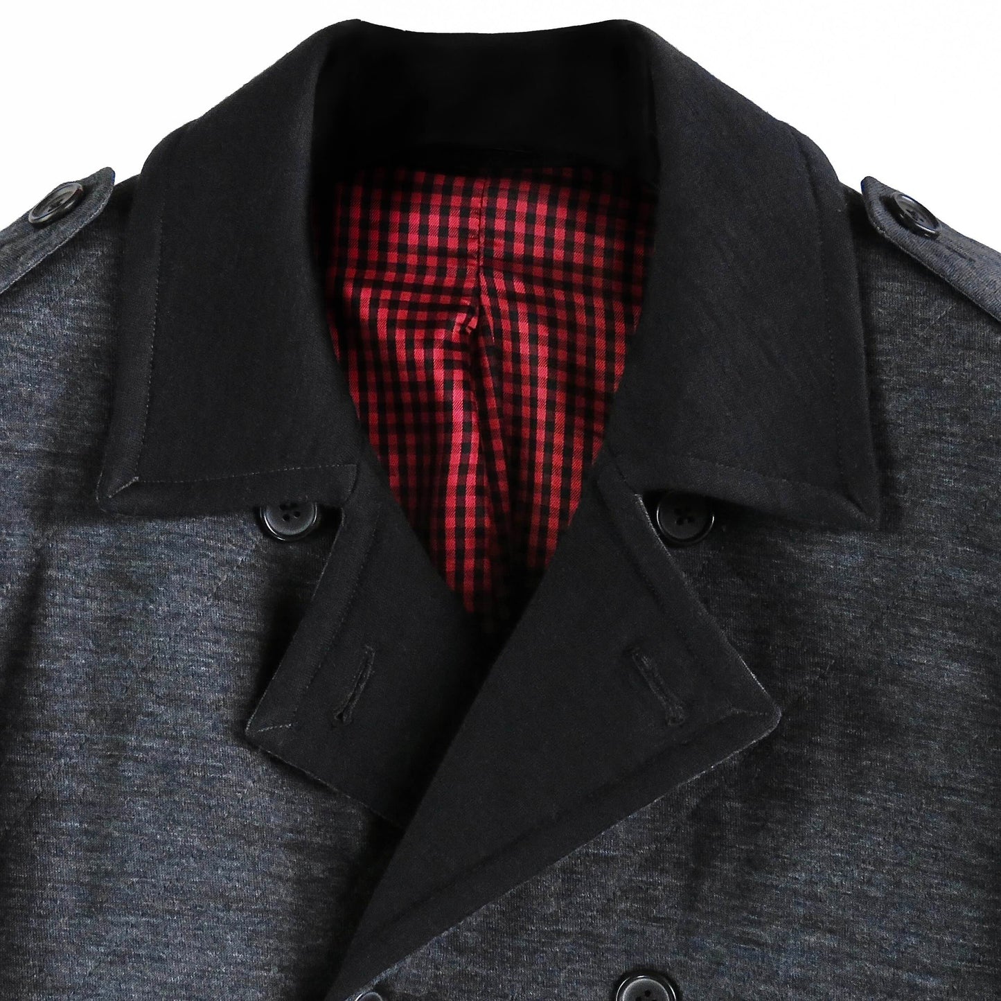 Peacoat Gris de Lana Jersey Acolchada