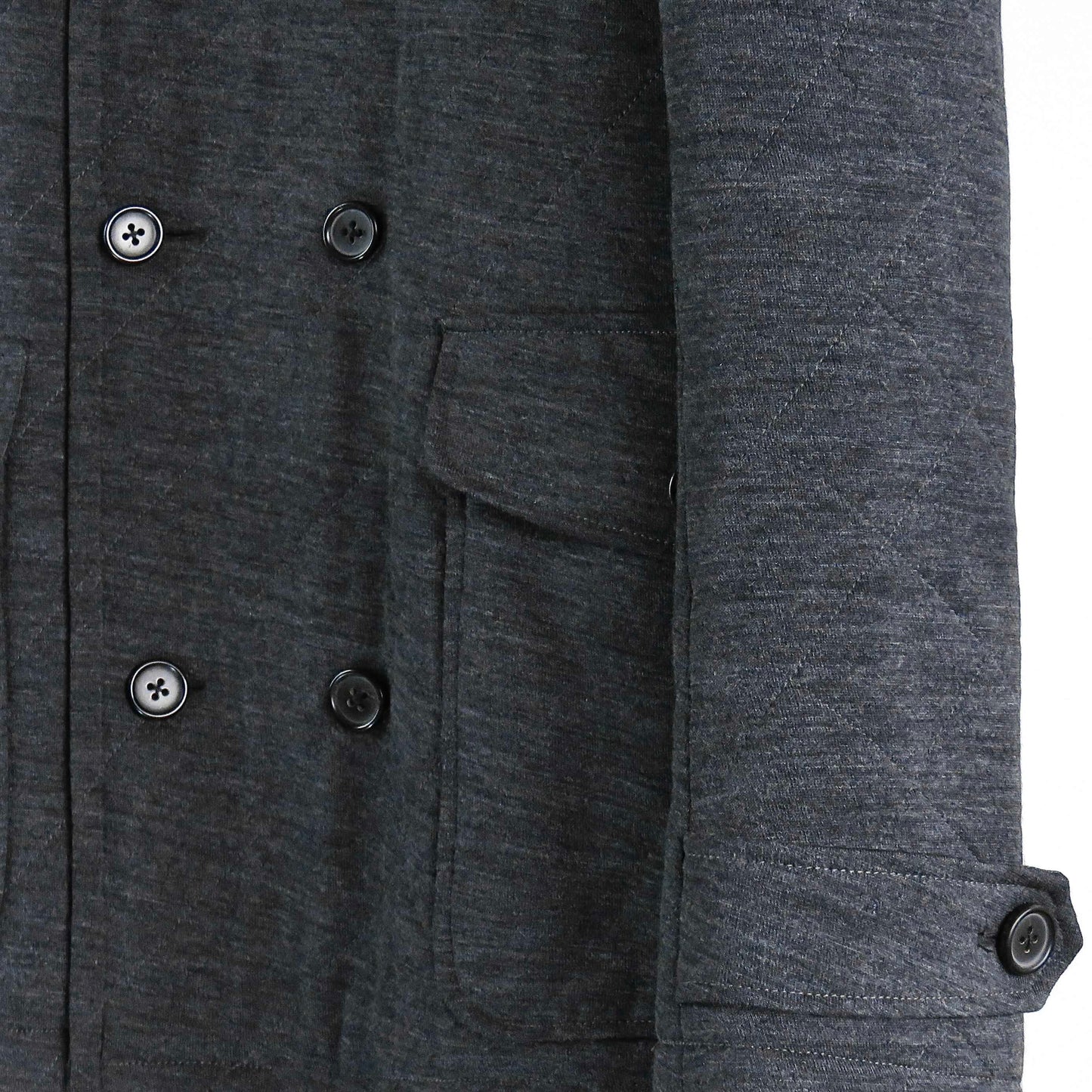 Peacoat Gris de Lana Jersey Acolchada